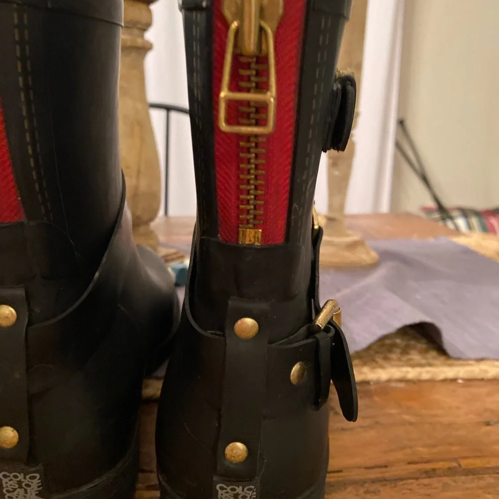 Colors of California Camperos rubber low boot with back‎ zip Black size 9